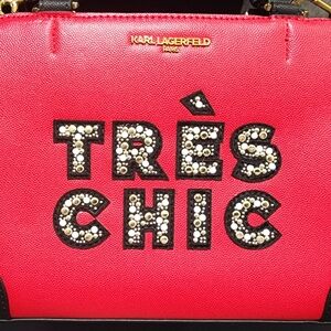 Karl Lagerfeld Red Très Chic Women's Bag